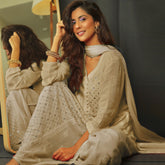 Butter Cream Ring Work Chikankari Kurta - Shop Label Aishwaryrika